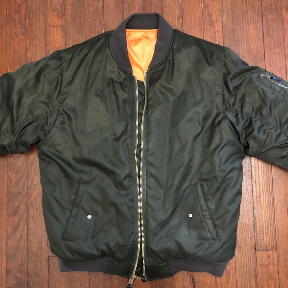 🔥🔥 Army Green Reversible Mens Bomber Jacket - Picture 1 of 8